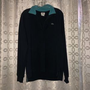 Navy and Turquoise Lacoste Pullover